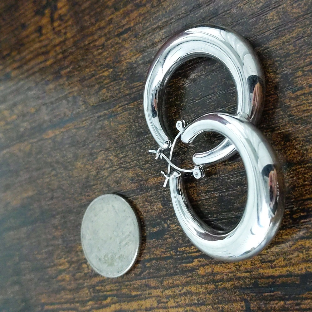 Silver hoop earrings